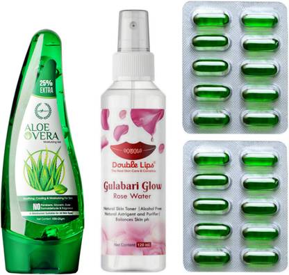 ME FIRST Aloevera Gel 125gm + Rose Water 120ml + Vitamin E Capsule 20pcs