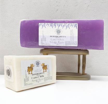 Bodhichitta Glycerin Lavender Soap Base 1kg & Camel Milk Soap Base 500g Combo Pack