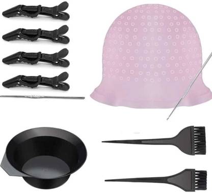 mkldsrh hair Coloring Highlighting Cap Reusable Silicone Highlight Cap & Hair tools & dye brush kits & bowl & tail comb & hair clippers
