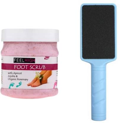 feelhigh Foot Scrub 500gm And Cuticle file Dead skin remove Foot Scarper Callus Remover -Filer23 Multicolor