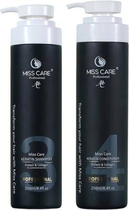 Miss Care Professional Keratin Shampoo and Conditioner With Protein and Collagen 250ml +250ml Combo Pack Suphate & Perabin Free