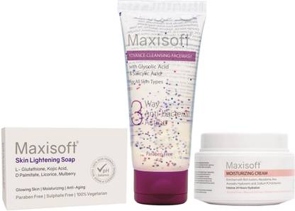 Maxisoft Skin Care Combo of 3 Way Antibacterial Face Wash + Moisturizing Cream+ Neem Tulsi Aloe Vera Soap
