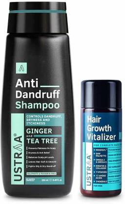 USTRAA Hair Growth Vitalizer - 100ml & Anti Dandruff Shampoo - 250ml