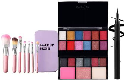 imelda shine make up kit + Makeup Soft brush + sketch eye liner