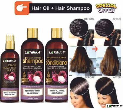 Latibule Red Onion Black Seed Oil Ultimate Hair Care Kit (Shampoo