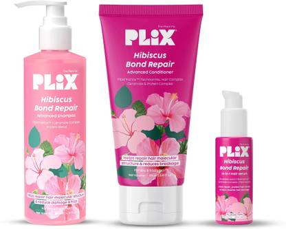 The Plant Fix Plix Hibiscus Bond Repair Advanced 10-in-1 Serum, Shampoo & Conditioner
