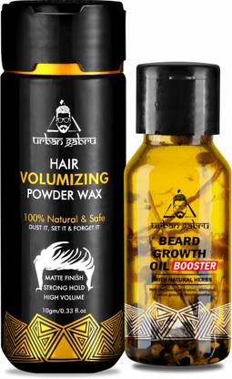urbangabru Hair Volumizing Powder 10 GM & Beard Booster Oil 60 ML - Men's Grooming Combo