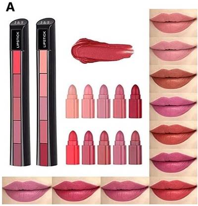 huemic 5 in 1 Lipstick Red & Nude Combo Set of 2 a