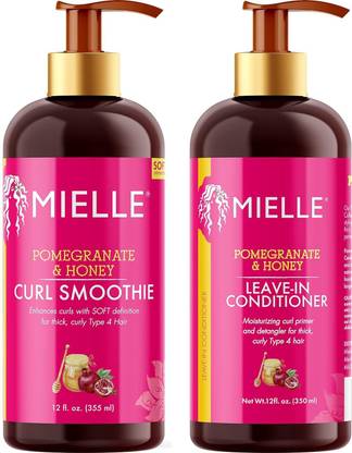 Mielle Pomegranate & Honey Leave-In Conditioner 355 ML & Honey Curl Smoothie 355 ML