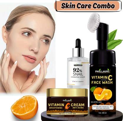 Phillauri Instant glow Ultimate Vita C Skin Care Kit For Skin brightening Snail Hydrating serum is a skin care product