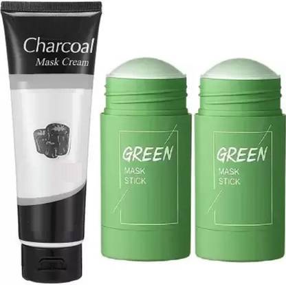 REIMICHI Combo of Green Mask Stick And Charcoal Peel Off Mask