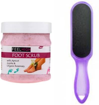 feelhigh Foot Scrub 500gm And Cuticle file Dead skin remove Foot Scarper Callus Remover -Filer22 Multicolor