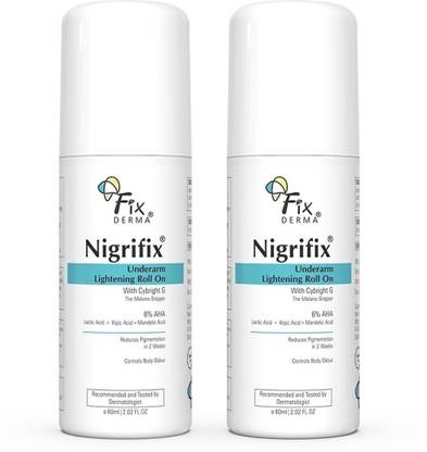 Fixderma Nigrifix Lightening Under Arm Roll On With 6% AHA, Brightens Skin for Men & Women (Pack of 2)