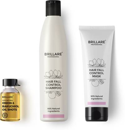 BRILLARE Anti Hairfall Treatment Combo - Shampoo, Hair Mask & Oil shots
