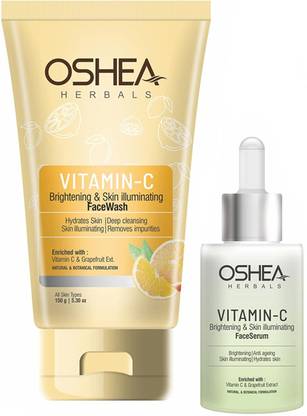 Oshea Herbals Vitamin C Brightening with Skin Illuminating Facewash & Serum Combo