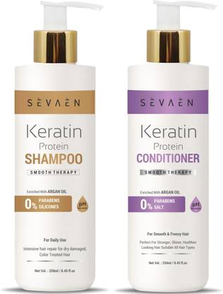 SEVAEN Keratin Smooth Shampoo With Keratin Smooth Conditioner (2 Items in the set)