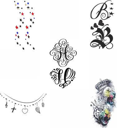 surmul Name Art And Stars And Lion Tattoo for male And Female Tattoo
