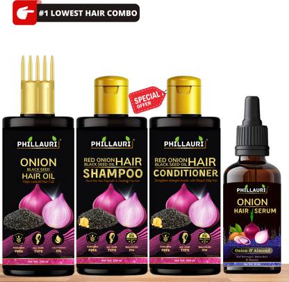 Phillauri Hair Oil (100ml) + Shampoo (100ml) + Hair Conditioner (100ml) + Hair Serum (30ml) For Best Hair Fall Control Hair Care Combo Kit
