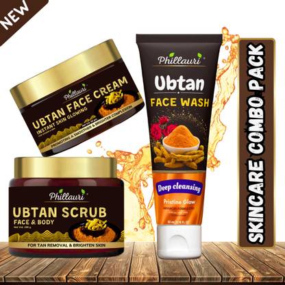 Phillauri Instant glow Ultimate Ubtan Skin Care Kit Ubtan Face & Body Scrub, Face Wash Tube, Face Cream