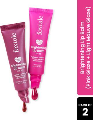 Foxtale SPF30 Lip Balm | Peptides, Vitamin C & Hyaluronic Acid | Light Mauve & Pink Glaze