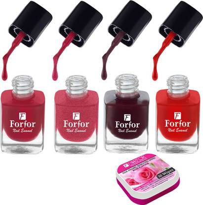 FOR FOR Perfect Stay Trendy Safe & Fast Dry ,Nail Art ,Glossy Finish Nail Polish Combo