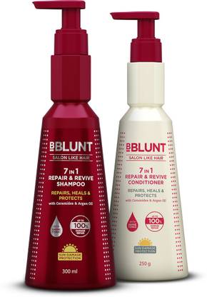 BBlunt 7 in 1 Repair & Revive Duo | Shampoo 300ml and Conditioner 250gm Combo