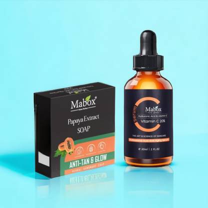 Mabox Korean Inspired vitamin c face serum with papaya Extract soap