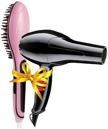 snowworld Hair Straightener Comb Brush With Temperature Control Button