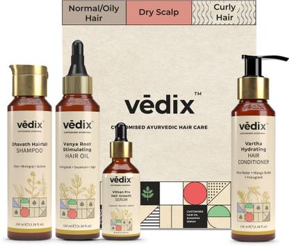 Vedix Hair growth Kit | 4 product Kit | Customised for Dry Scalp & Curly Hair