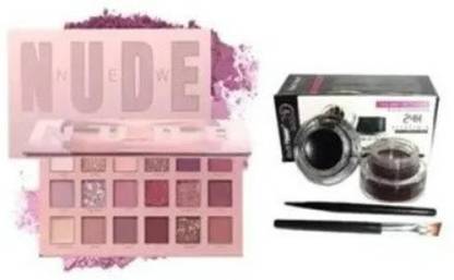 Hezruck 18 Colour Eyeshadow Palette Different Shades with Music Flower Gel Eyeliner