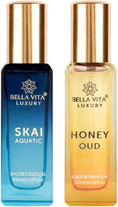 BELLAVITA SKAI AQUATIC & HONEY OUD perfume combo|Bergamot & Amber Notes|Long Lasting|