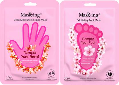 MasKing Deep Hydration Hand and foot mask Set for Moisturisation, skin care combo pack, 1 pair each