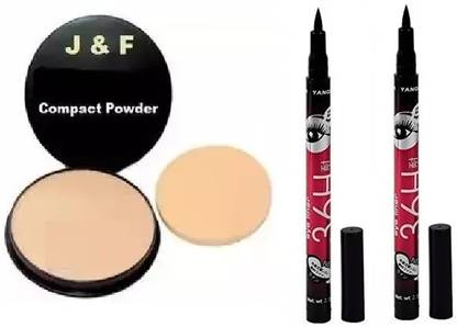 Zailie Face Compact Powder With Eyeliner ( Pack of 2 )