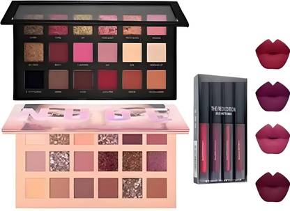 TUMR Professional Combo of Nude Eye Shadow Palette and Textured Rose Gold Eyeshadow + MATTE MINI LIPTICK