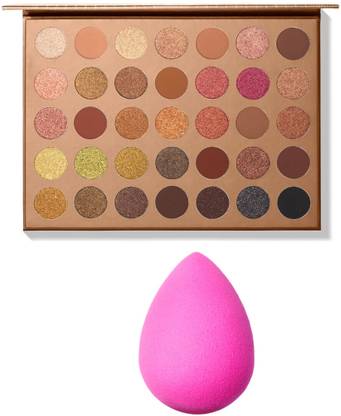 INDIANA HUDA 32k Bronze Eyeshadow Palette 35Matte&Shimmer Shades Waterproof Eye Shadow