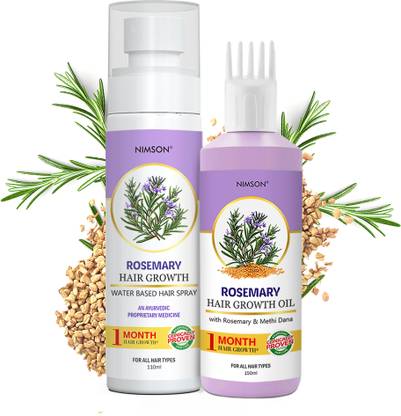 Nimson Rosemary Hair Growth Oil 150 ml & Water Spray 110 ml Boosts Hair Growth Combo Nourishment & Deep Cleansing Hair Care Combo