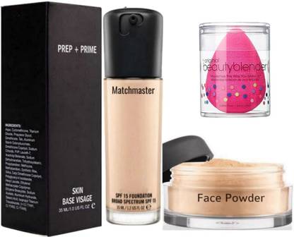 LOVE HUDA Waterproof Long Lasting Foundation, Makeup Setting Compact Powder With Blender