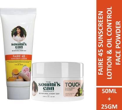 The Soumi's Can Product FAIRE 45 SUNSCREEN LOTION (50ML) & TOUCH SUNSCREEN POWDER (25GM)