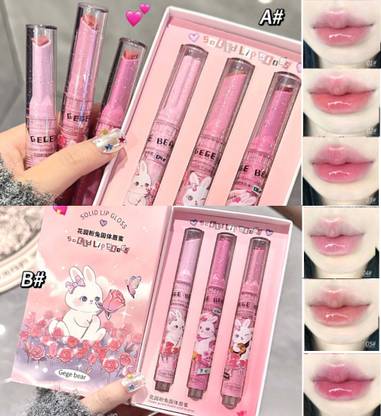 DAIMANPU 6 Matte Lipstick Combo Set Gege Bear, Korean Lipstick, K Beauty Glossy Lipstick Heart Shaped