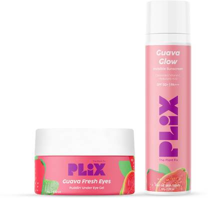 The Plant Fix Plix Guava Under-Eye Gel For Reducing Dark Circles & 50+ Guava Glow Sunscreen  (2 Items in the set) at Rs. 225