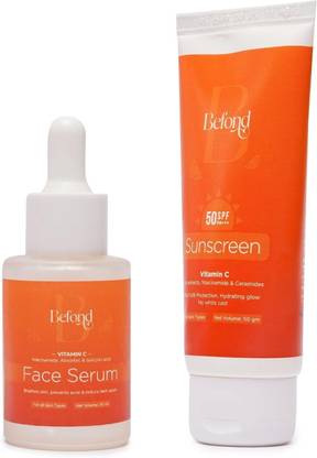 Befond Fruit Extracts Sun Screen with VitaminC & Face Serum Combo for Men & Women