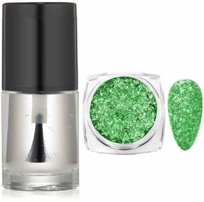 MYEONG Glossy Liquid nail glue with Nail Glitter