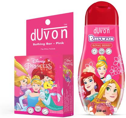 DUVON Disney Combo for Kids - 1 Bathing Bar, 1 Bodywash 250ml |3 to 12Y