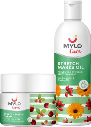 MYLO Care Stretch Marks Removal Combo Kit | Day and Night Care (100ml Oil+100g Cream)