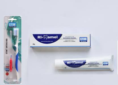 STIM Ri-namel (80 gm) Toothpaste & Ortho-MB Toothbrush