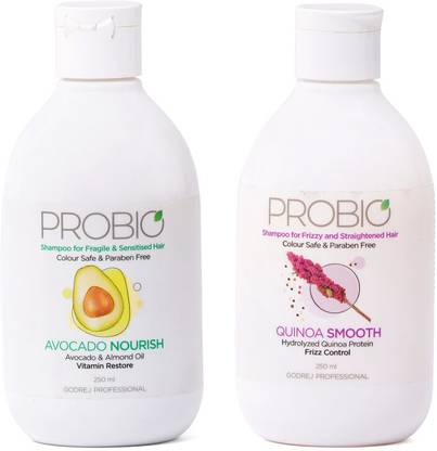 Godrej Professional Combo Pack Of Probio Avocado Nourish Shampoo 250ml with Probio Quinoa smooth Shampoo 250ml