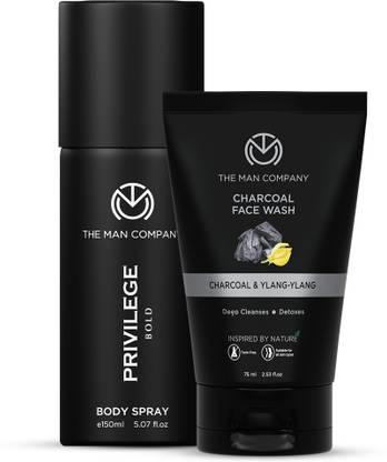 THE MAN COMPANY Charcoal Face Wash 100ml with Long-Lasting Bold Deodorant 150ml | Combo for Men  (2 Items in the set)