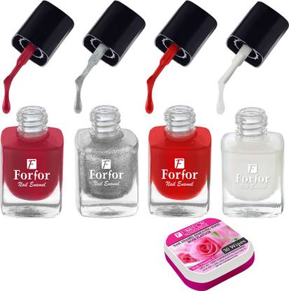 FOR FOR Perfect Stay Trendy Safe & Fast Dry ,Nail Art ,Glossy Finish Nail Polish Combo