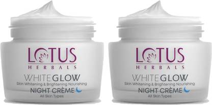 LOTUS HERBALS WhiteGlow Skin Whitening & Brightening Nourishing Night Cream (( 40g* 2 )) (80g)