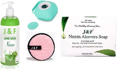 J & F Neem Hand Wash ,Facial Puff,Bath Brush,Neem Soap